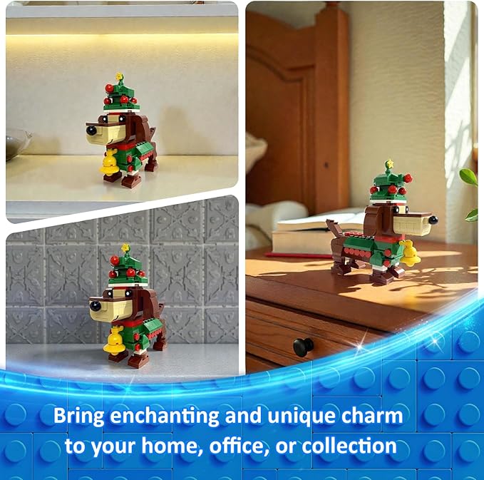 Dachshund Building Blocks Set Collectible Animal Building Toy Kids Learning & Educational Brick Sets (Age 3+) DIY Home & Office Decor for Adults-Gift Ideas
