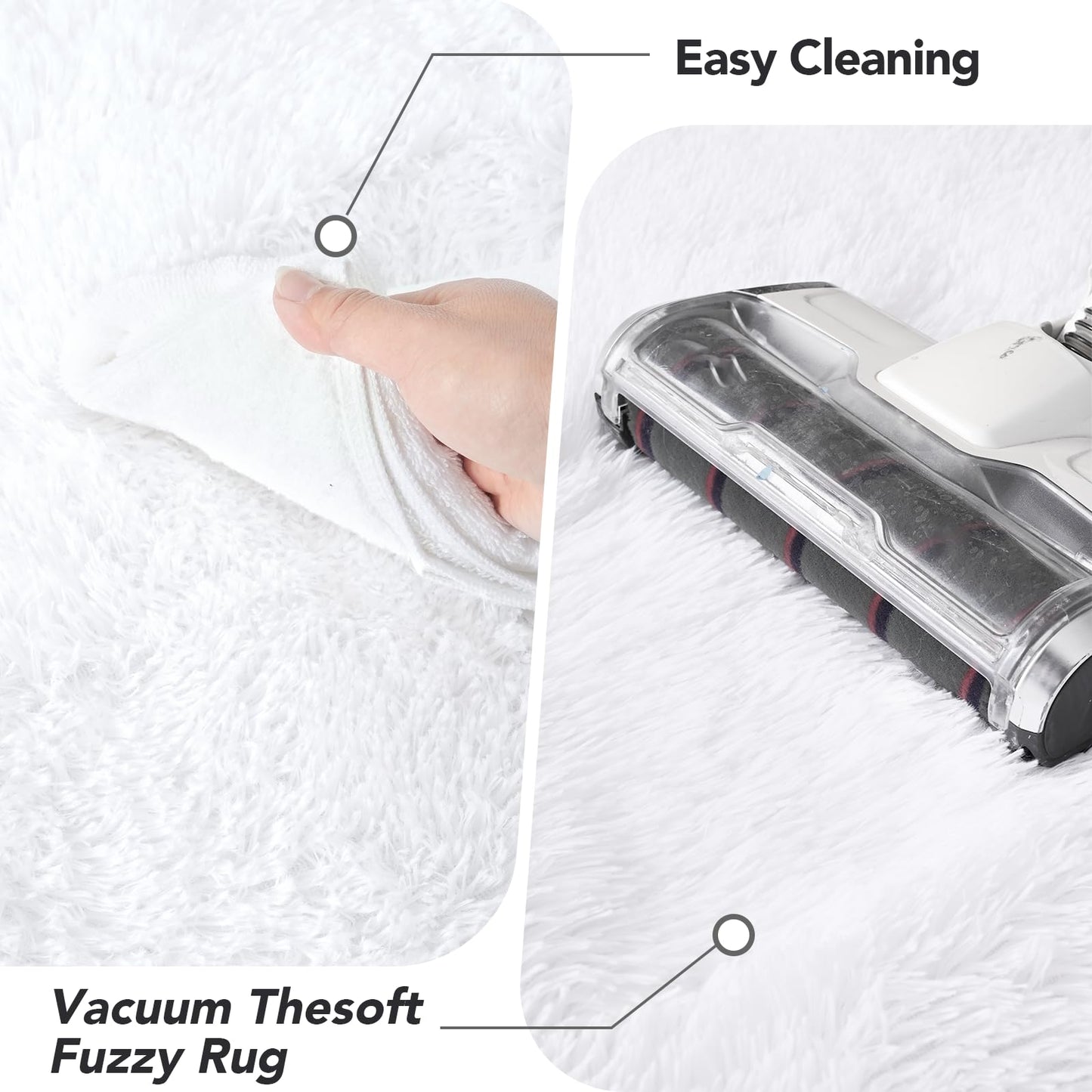 Fluffyrug Large Area Rugs for Living Room: Extra Large Area Rugs 10x14 Living Room - Big White Rug (White 10x14 Feet)