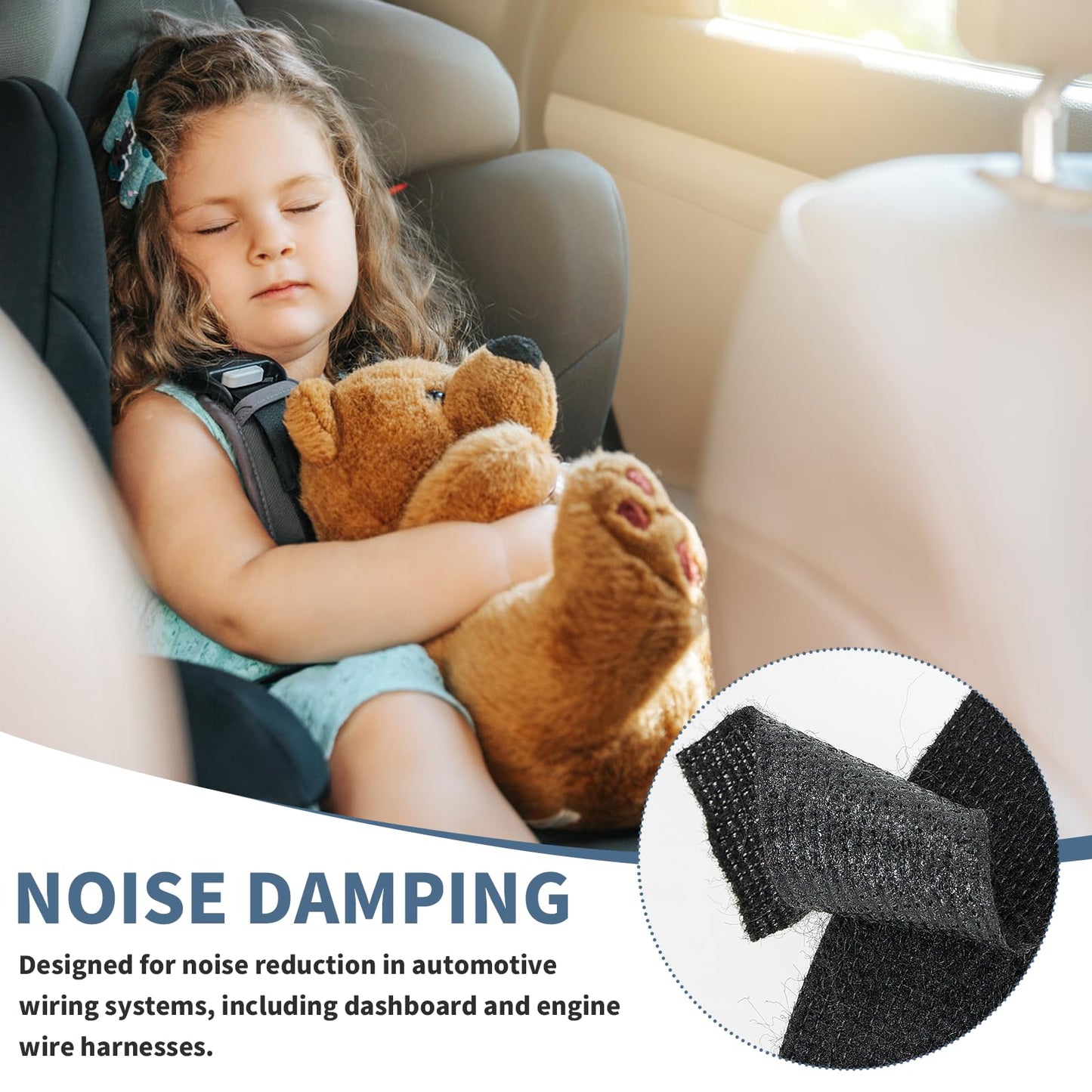 Ealyder Tape 2 Rolls Wire Harness Tape 3/4 Inch x 56 FT, High Temp Wiring Loom Harness Electrical Tape, Self-Adhesive Felt Cloth Wrap for Automotive Engines, Cable Protection and Noise Dampening