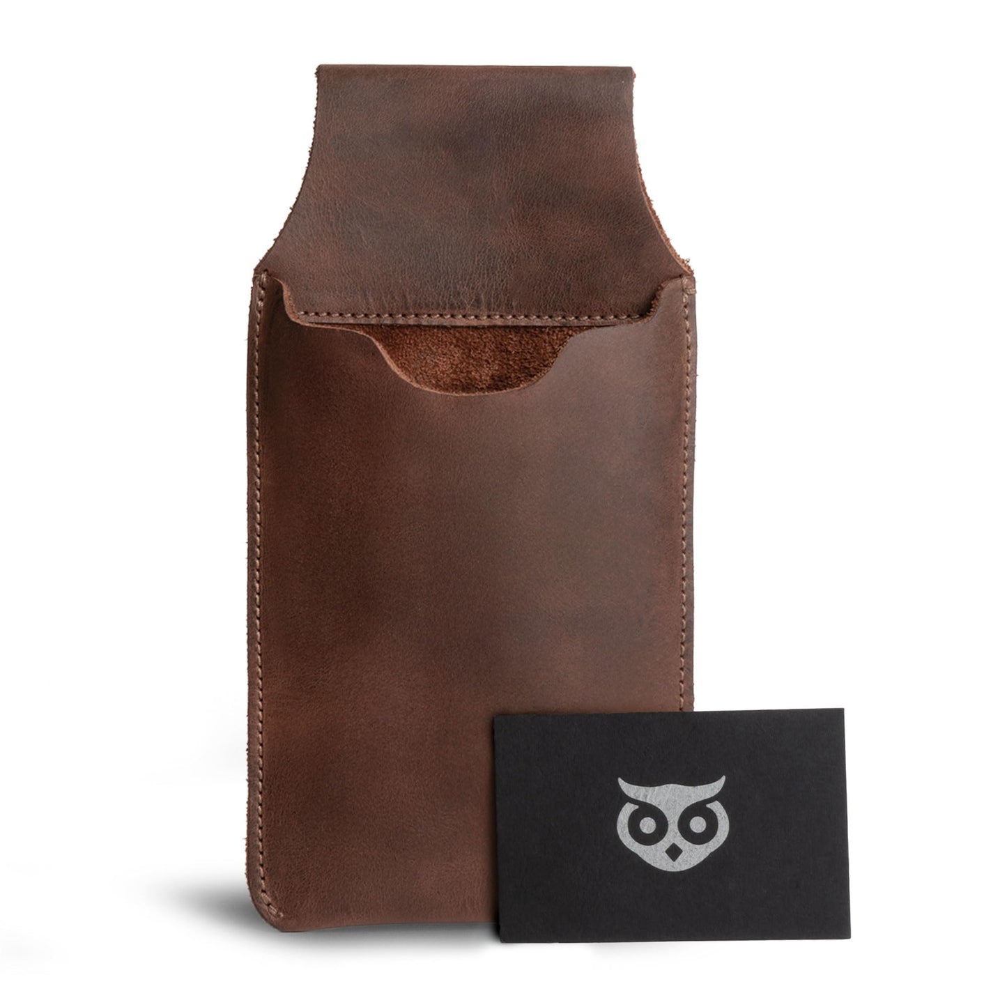 Hide & Drink, Waist Phone Holder Pouch, Accessory Bag, Soft Case for Work & Outdoors Essentials, Full Grain Leather Handmade, Bourbon Brown