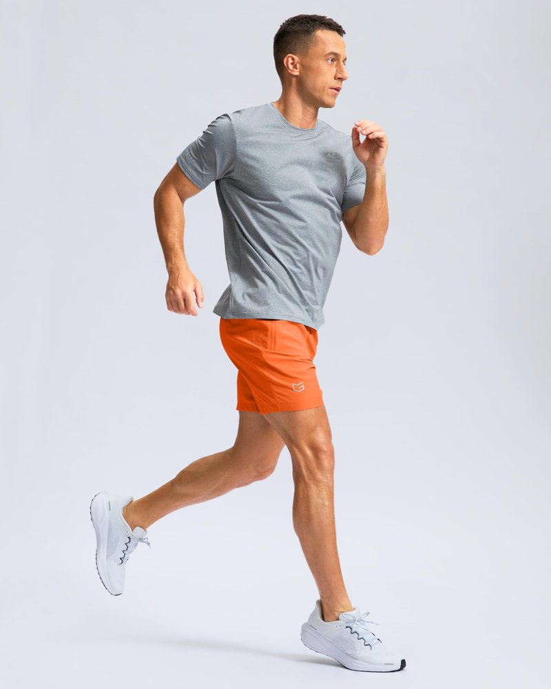 G Gradual Men's Athletic Running Shorts with Zipper Pockets Quick Dry 7"/ 5"/ 9" Workout Gym Shorts for Basketball Hiking(Orange,5XXXL)
