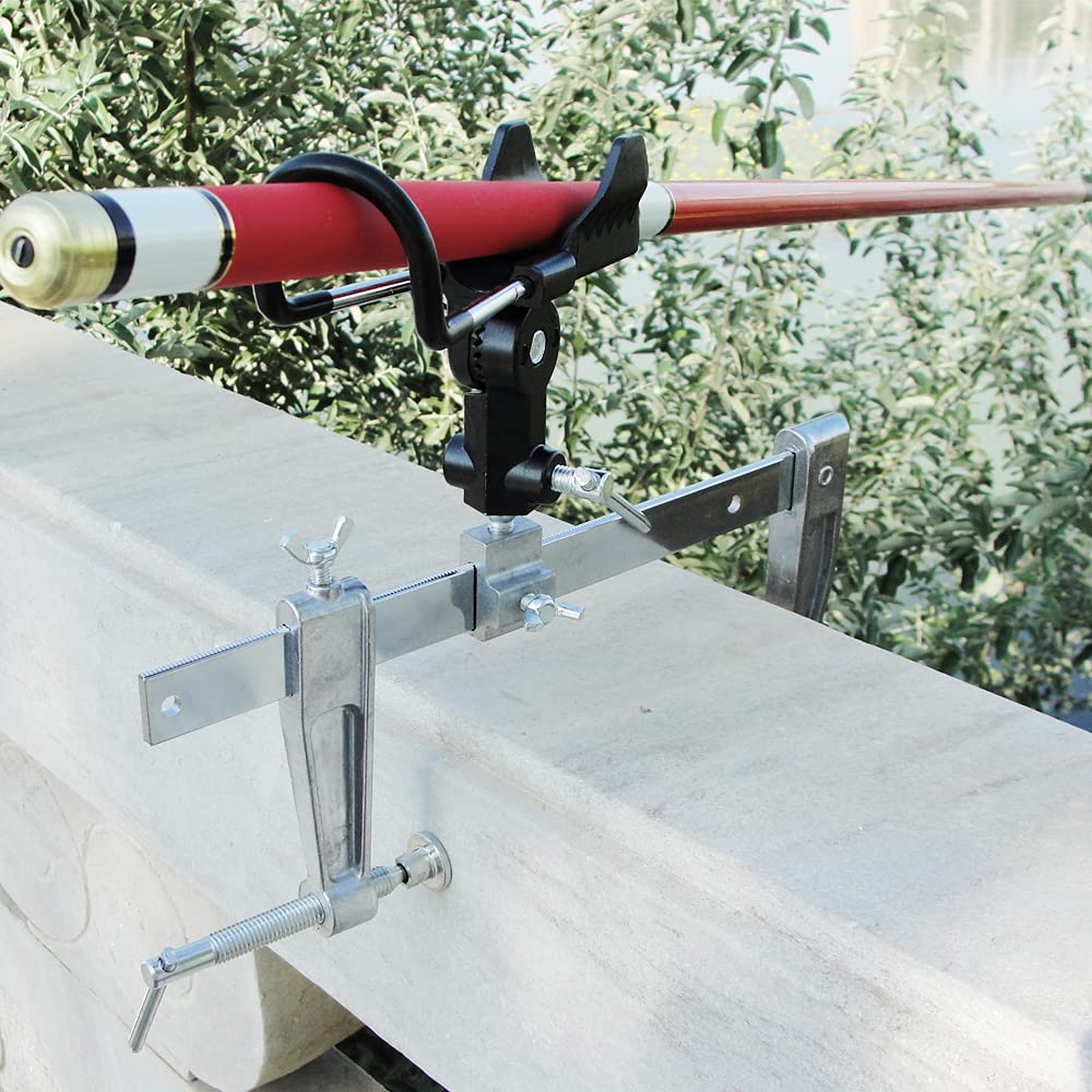 Fishing Support Rod Holder Heavy Duty Metal Universal Clamp-On Boat Deck Mount Fishing Pole Rod Holder