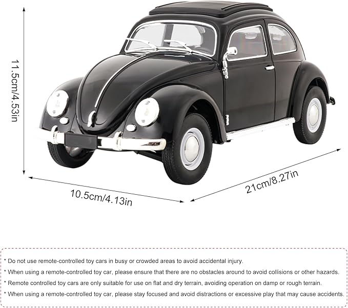 Remote Control Car 1:16 Scale Classic Beetle Model Toys Car for Adults 2.4GHz 4CH RC Car Rear Wheel Drive with LED Ligjhts and Rechargeable Battery