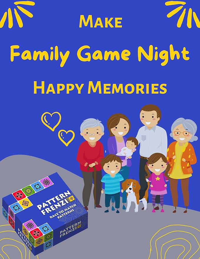 Pattern Matching Board Game for Kids & Adults Family Night Board Games Block Puzzle Games for Kids Ages 3+ to 99 yrs Play 1 to 5 Players Unlimited Puzzle Cards Perfect All Occasion Gift