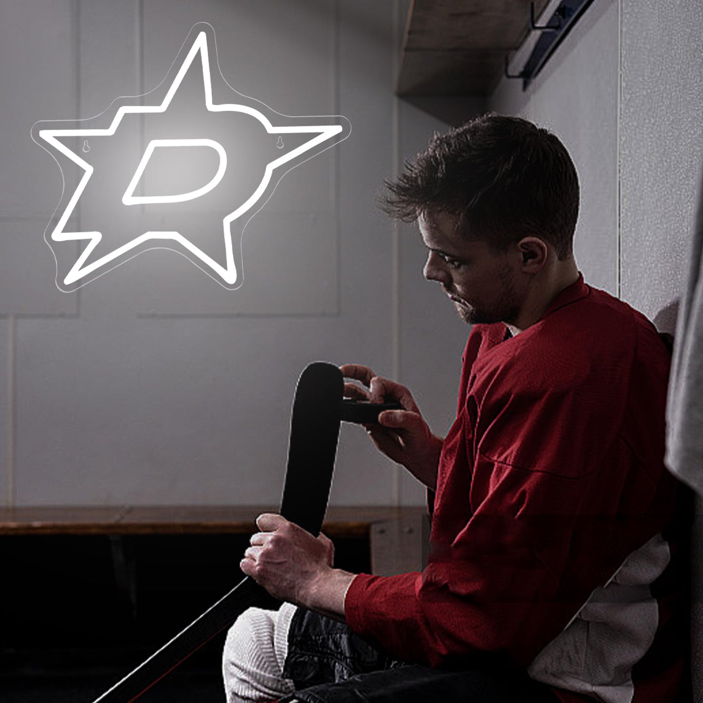 Ice Hockey Neon Sign,Ice Hockey Team,Ice Hockey LED Sign,Sport Neon Lights,Hockey Light, Hockey Club Decor,Hockey Gifts for Boys,Dallas Hockey Fans,Size 16.5 * 14.2 inches(XD103)