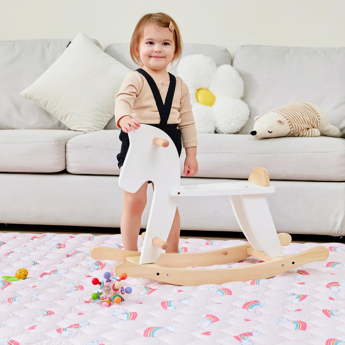 Baby Play Mat, Extra Large&Thick Baby Mat for Floor, 50 x 51 Play Mat for Baby, Foldable Padded Baby Floor Mat