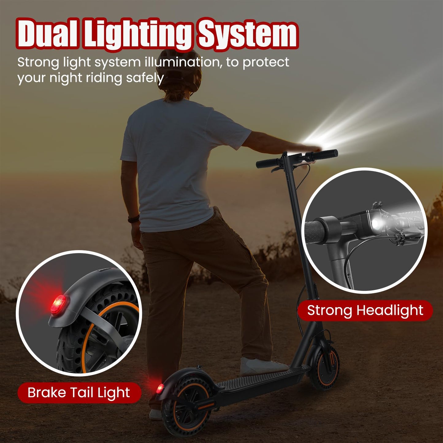 Electric Scooter, 8.5" Solid Tires E Scooter for Adult, Peak 500W Motor, Up to 19MPH /19-21Miles Commuter Escooter, with Smart APP and Cruise Control Portable Scooter Electric