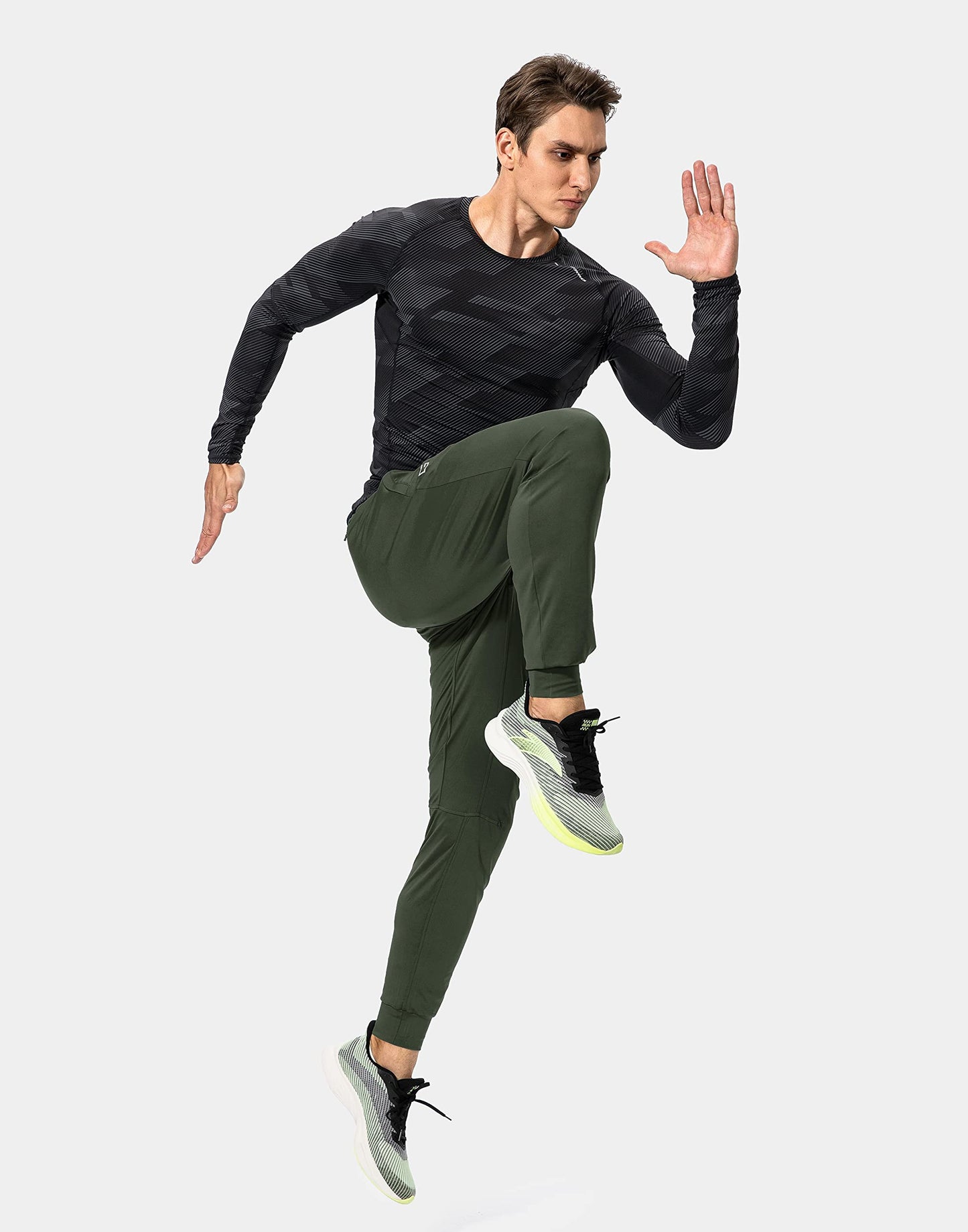 G Gradual Men's Sweatpants with Zipper Pockets Athletic Pants Traning Track Pants Joggers for Men Soccer, Running, Workout(Olive Green,XXL)
