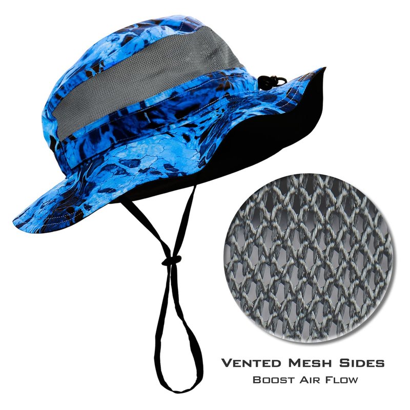 KastKing Sol Armis UPF 50 Boonie Hat - Sun Protection Hat, Fishing Hat, Beach & Hiking Hat, Paddling,Prym1 Turquoise Fizz Fade