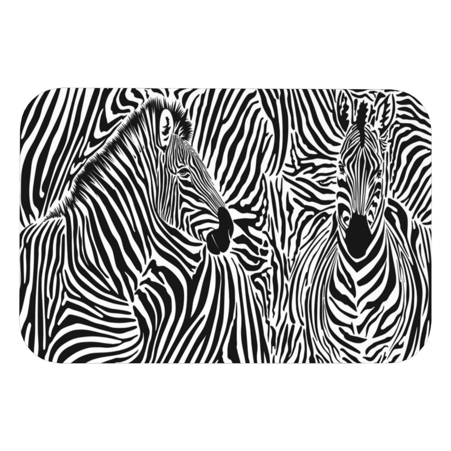 Zebra Bath Mat Diatomaceous Earth Rug Super Absorbent Non Slip Quick Dry Bathroom Kitchen Doormat 16"X24"