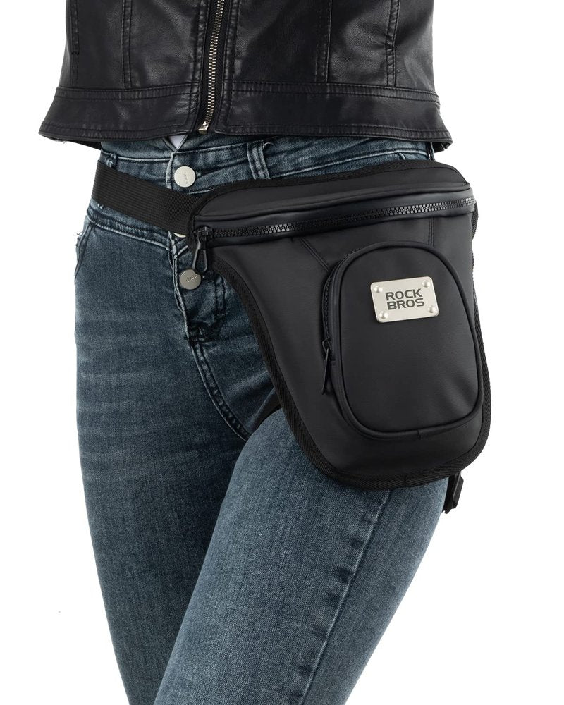 ROCKBROS Drop Leg Bag for Men Women - Motorcycle Thigh Bag with Removable Leg Harness for Hiking, Climbing, Cycling, Fishing, Riding, Travel