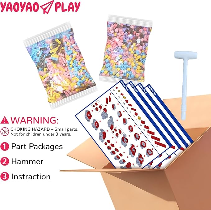 Splitting and Half-Dissolving The Bear Building Blocks (5800 PCS) 3D Micro Animal DIY Bear Building Blocks for Adults & Teenager Creative Toys Ideal Gift for Family & Friends