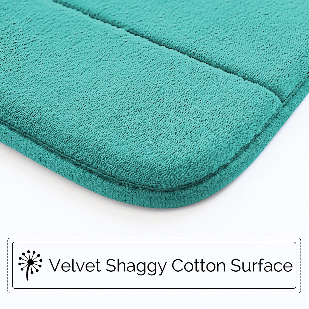 DTXDTech Memory Foam Bath Rugs 3 Piece Thick Soft Bath Mats for Bathroom Water Absorbent Bath Shower Rugs with Non-Slip PVC Bottom,Lake Blue