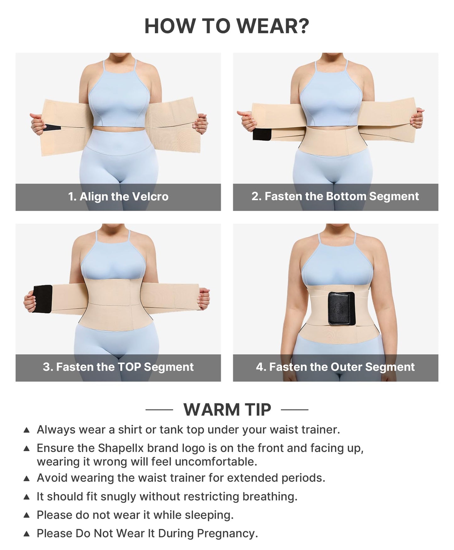 SHAPELLX Waist Trainer for Women Waist Trainer Corset Shapewear Tummy Control Body Shaper Waist Trimmer Cincher Girdle Skin