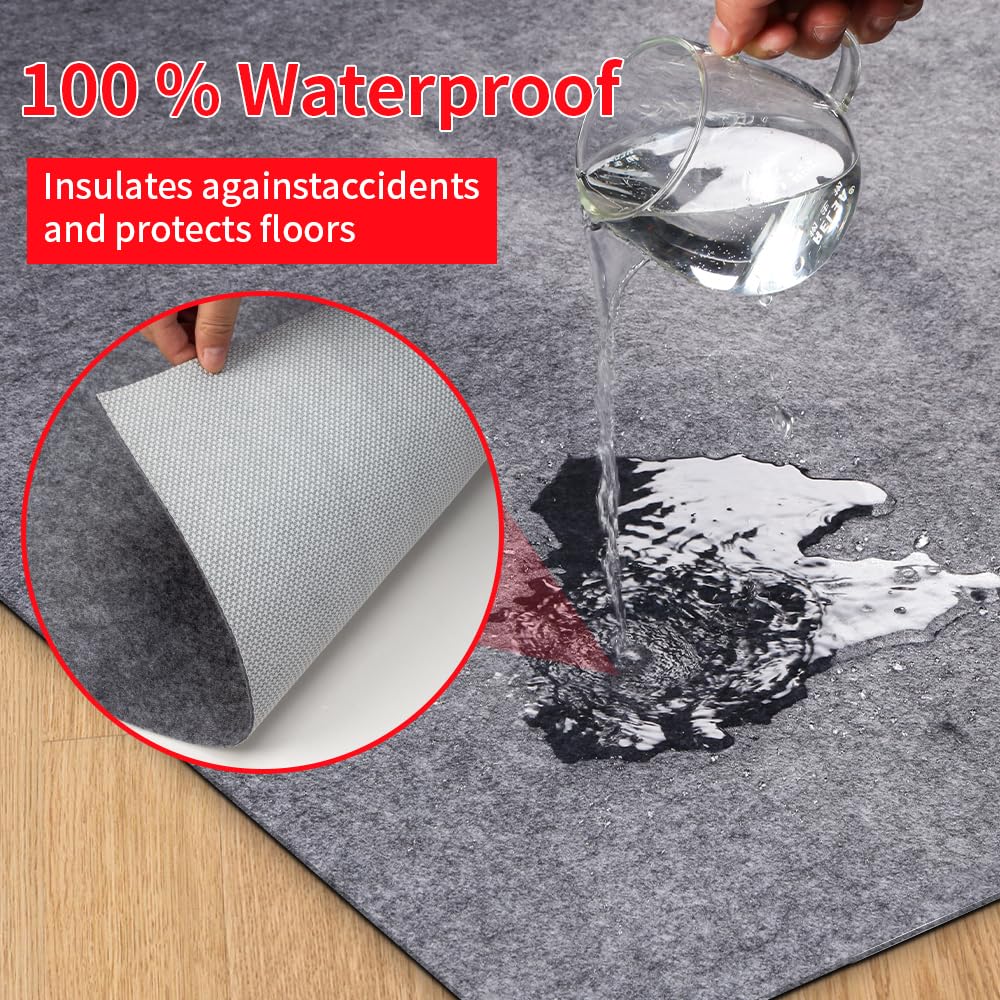 Waterproof Rug Pad Round 1/4 Thick Waterproof Non-Slip Rug Pad, Pad for Hardwood Floors, Rug Pads for All Floors and Finishes, Keeps Carpets in Place Soft and Safe(3FT)