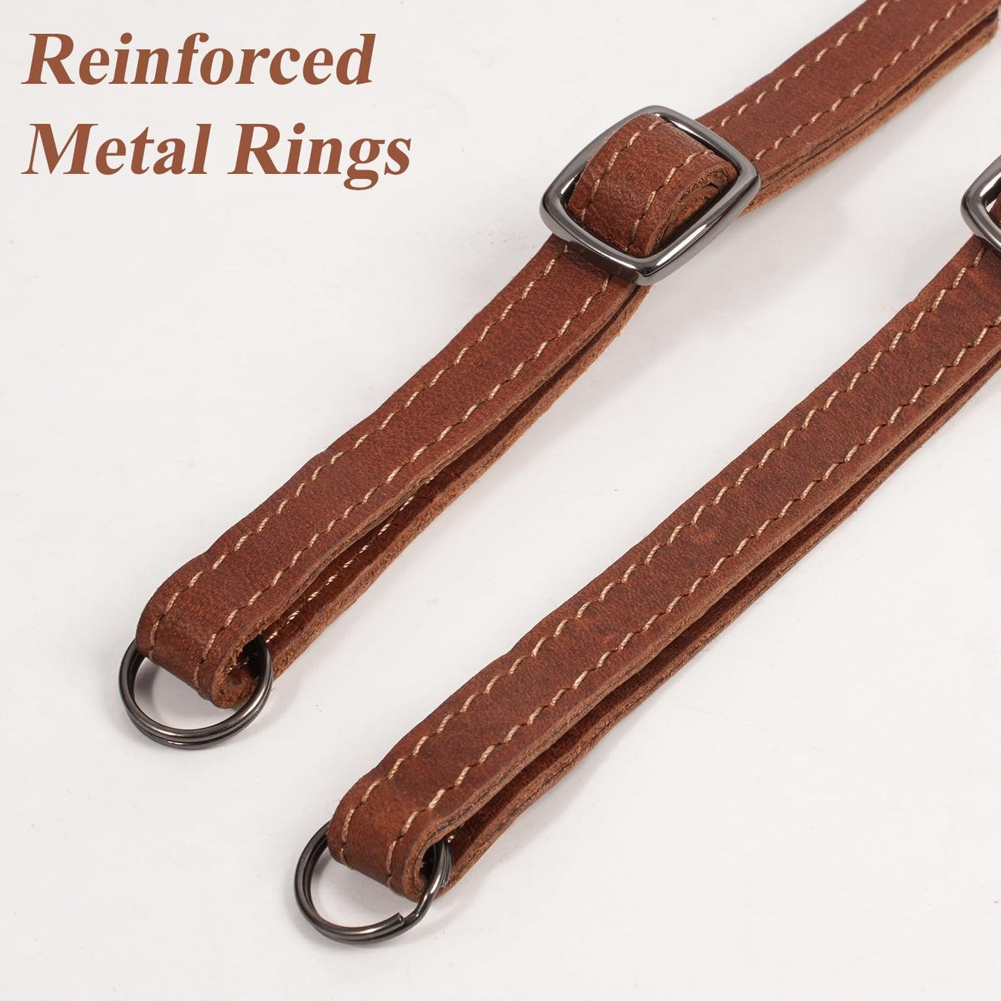 MCKDERWRILL Leather Camera Strap, Universal Camera Shoulder Strap, A Neck Strap with Split Ring Compatible with DSLR,SLR, Photographers Women Men(Brown)