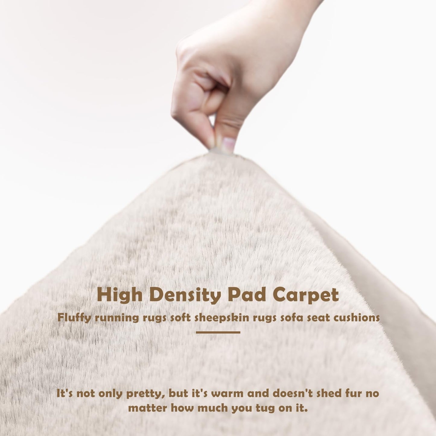 LLSPW Fluffy Synthetic Rabbit Fur Area Rug Soft Faux Rabbit Plush Rug Machine Washable Non-Slip Backing High Density Floor and Sofa Seat Cushions for Living Room White and Blue 2x6 ft