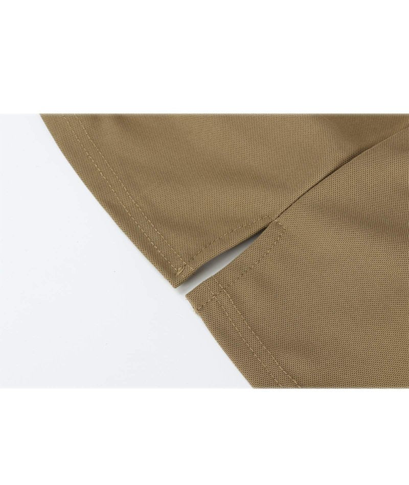 ZITY Mens Polo Shirt Short Sleeve Sports Tactical T-Shirt Athletic Golf Polos Daily Casual Stylish Collared Shirts for Men Khaki Medium