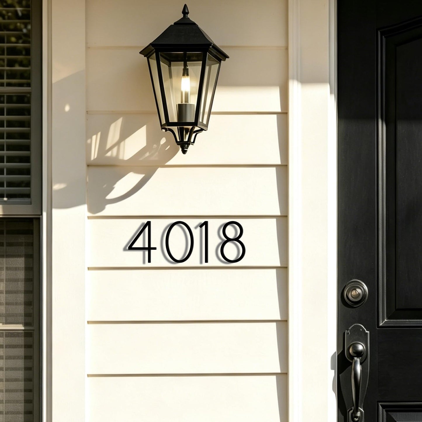 5 Inch House Numbers for Outside, Stainless Steel Floating Address Numbers for House, Modern Black Metal Door Numbers for Mailbox, Wall, Yard, Easy Install with Mounting Kit (3)