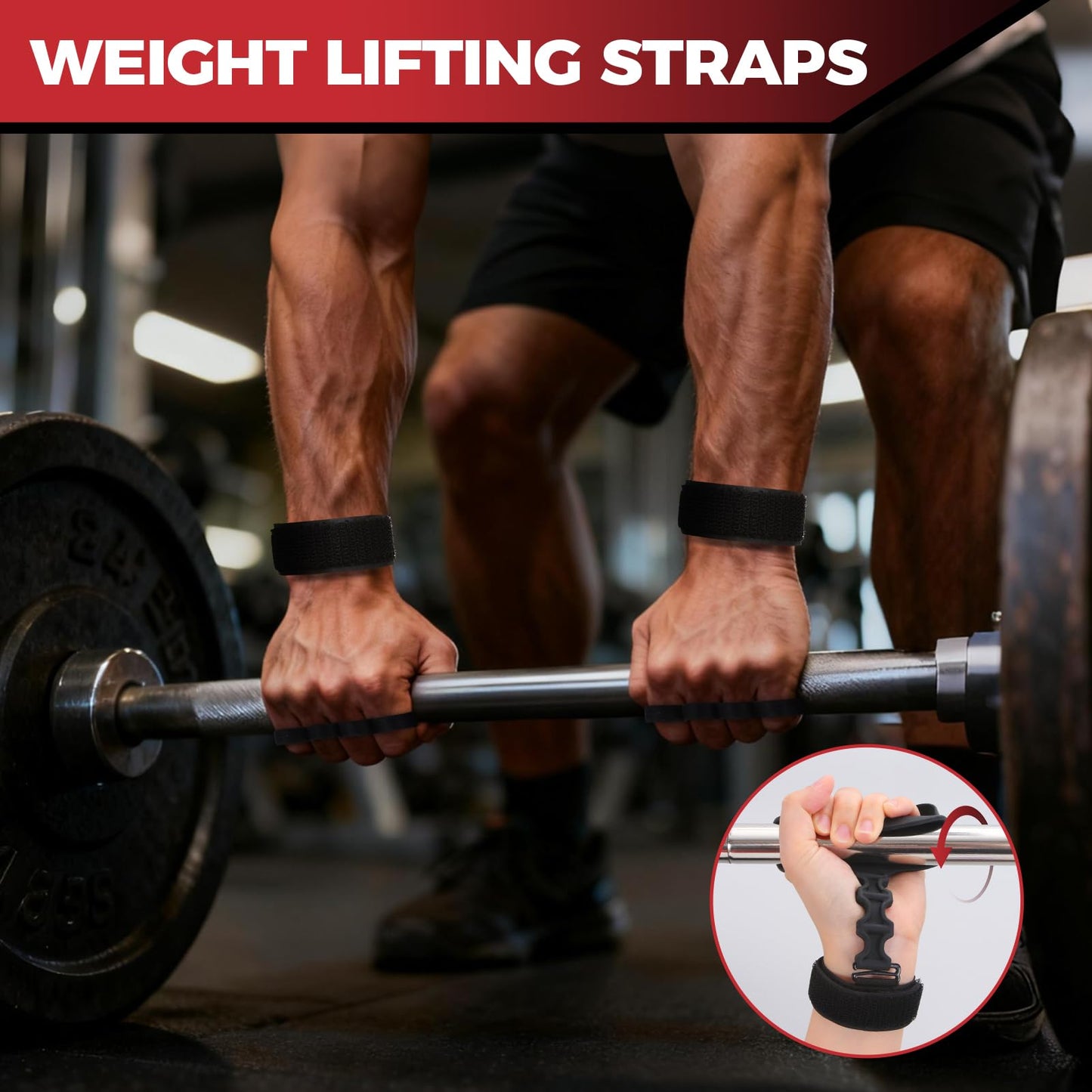 Weight Lifting Straps, Wrist Straps for Weightlifting Enhanced Grip Wrist Wraps for Weightlifting Deadlift Pull Up Workout Gym Hand Grips Weight Grips for Women&Men Rypt Grip