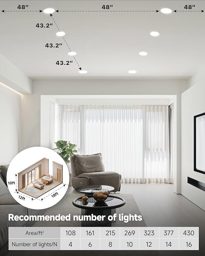 Ensenior 4 Pack 4 inch 5CCT LED Gimbal Led Recessed Light with Junction Box, 360°+90° Adjustable Directional Eyeball Lighting, Dimmable, 2700K/3000K/3500K/4000K/5000K, 950LM, 10W=85W-ETL&FCC