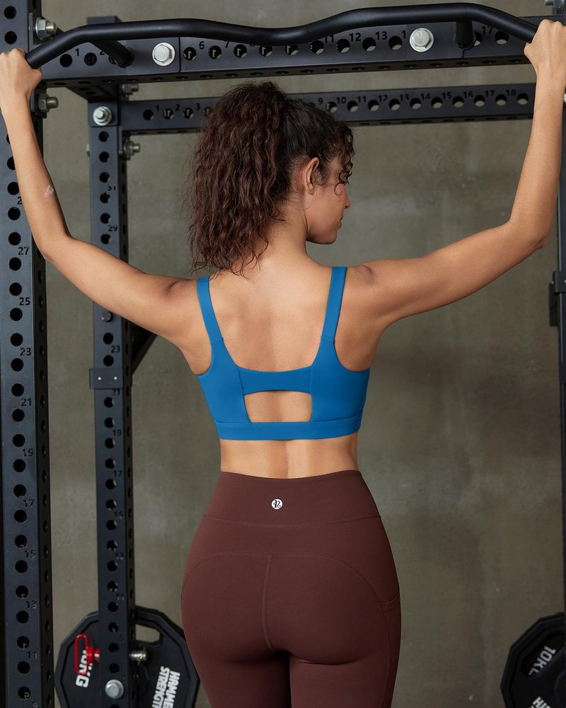RUNNING GIRL Sports Bras for Women High Support,Molded Cups High Impact Sports Bra for Women Large Bust(3050_Dark Blue_M)