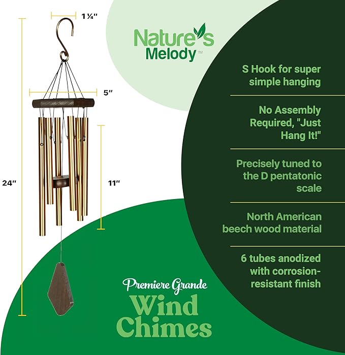 Nature's Melody PG24BR 24-Inch Premiere Grande Wind Chime - Bronze