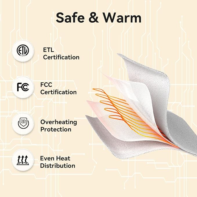 Electric Heating Blanket Queen Size, Cozy Flannel Sherpa Heated Electric Blanket with 5 Heating Levels & 10 Hours Auto Off, Fast Heating, Machine Washable Heated Blanket, 84" x 90", White