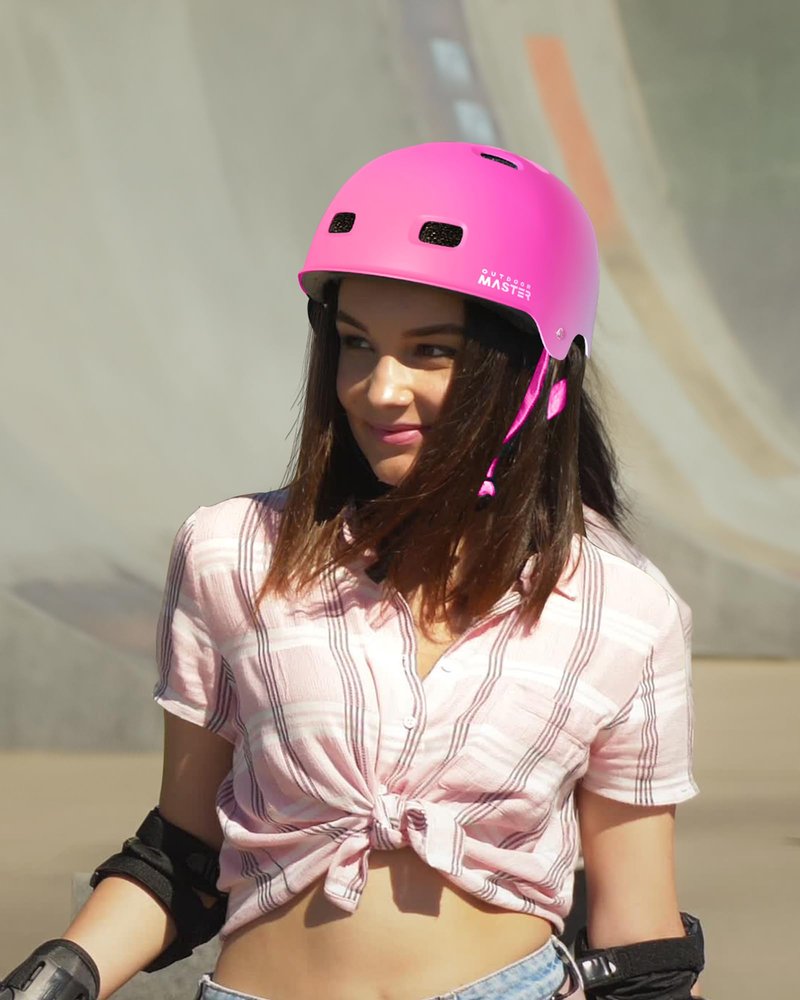 OutdoorMaster Skateboard Cycling Helmet - Two Removable Liners Ventilation Multi-Sport Scooter Roller Skate Inline Skating for Kids, Youth & Adults - XS - Sorbet
