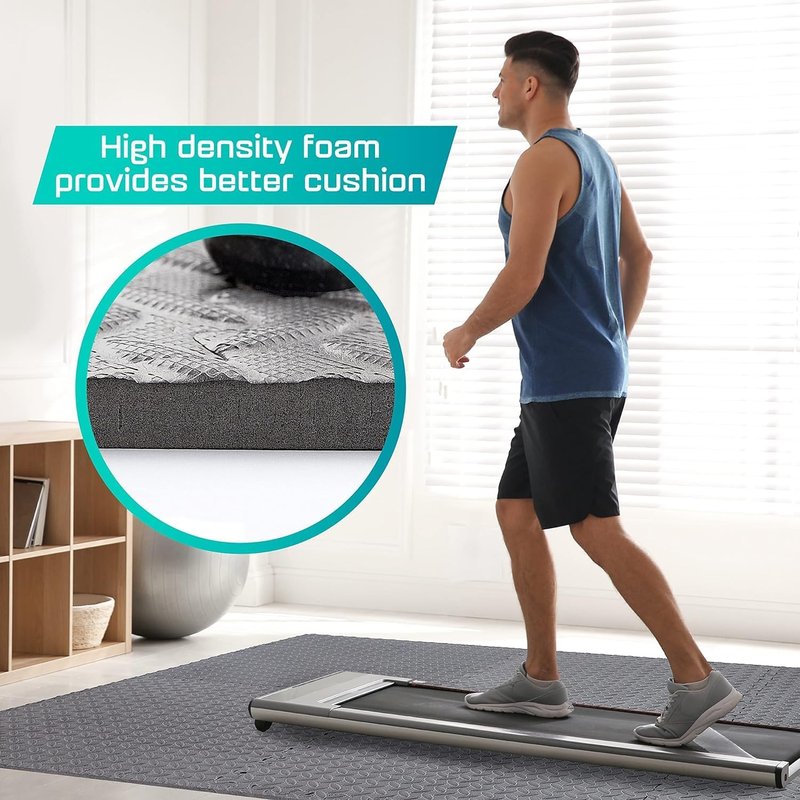 Yes4All EVA Interlocking Mats, Puzzle Floor Tiles, Foam Floor Padding with Border for Furniture, Home Space, Living Room, Garage 11 SQFT