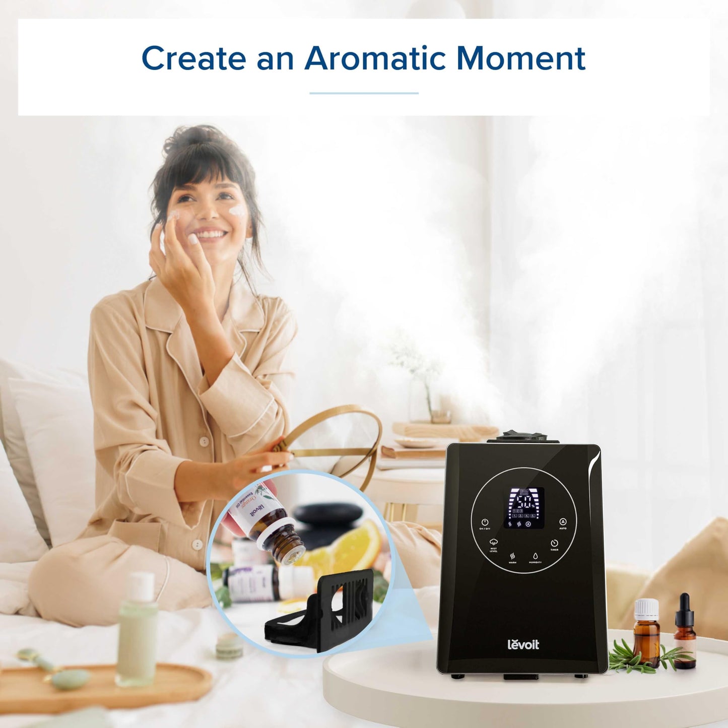 LEVOIT LV600S Smart Warm and Cool Mist Humidifiers for Home Bedroom Large Room, (6L) 753ft² Coverage, Quickly & Evenly Humidify Whole House, Easy Top Fill, App & Voice Control - Quiet Sleep Mode