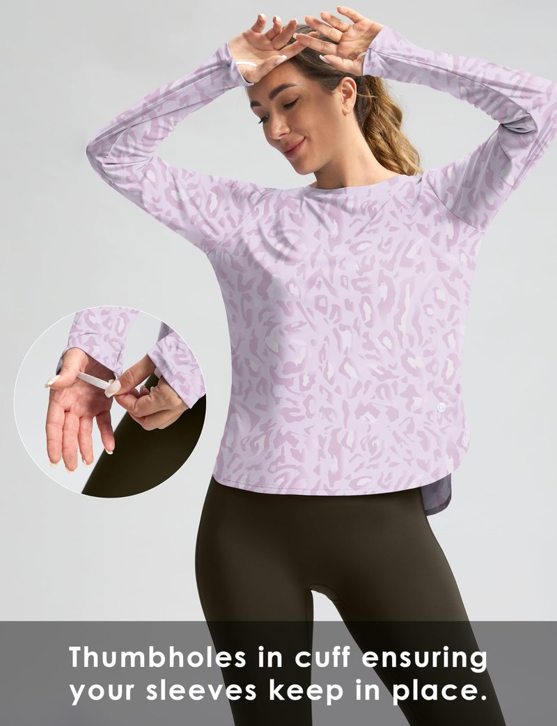 Women's Sun Shirts UPF 50+ Long Sleeve UV Protection Shirt Lightweight Quick Dry Workout Hiking Tops for Women(Purple Swamplands,XL)