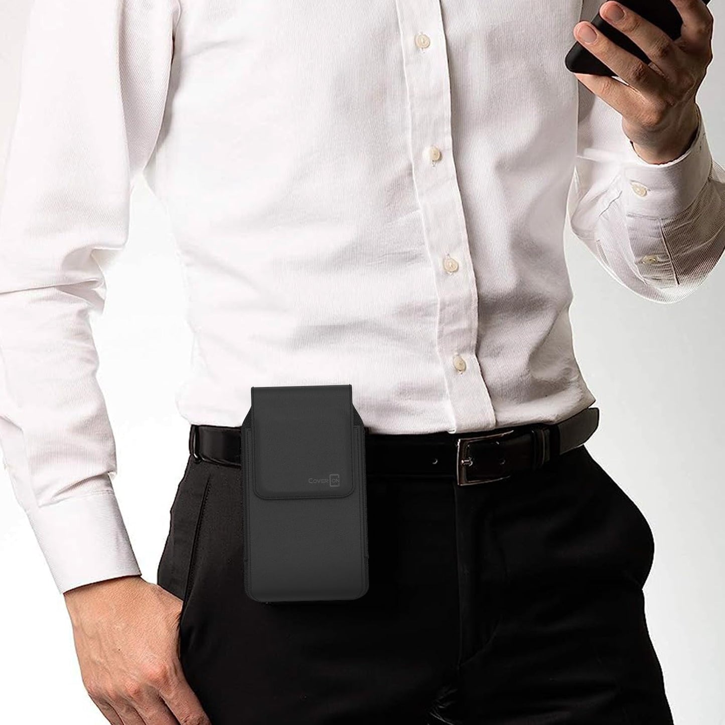 CoverON Holster for Samsung Galaxy A07 A17 A16 A06 A05 A05s A90 A80 A73 A72 A42 A32 A23 A22 A21 A21S A14 A13 A12 A03S Phone Case Belt Clip Magnetic Vertical Leather Pouch (Fit Otterbox or any Case on)