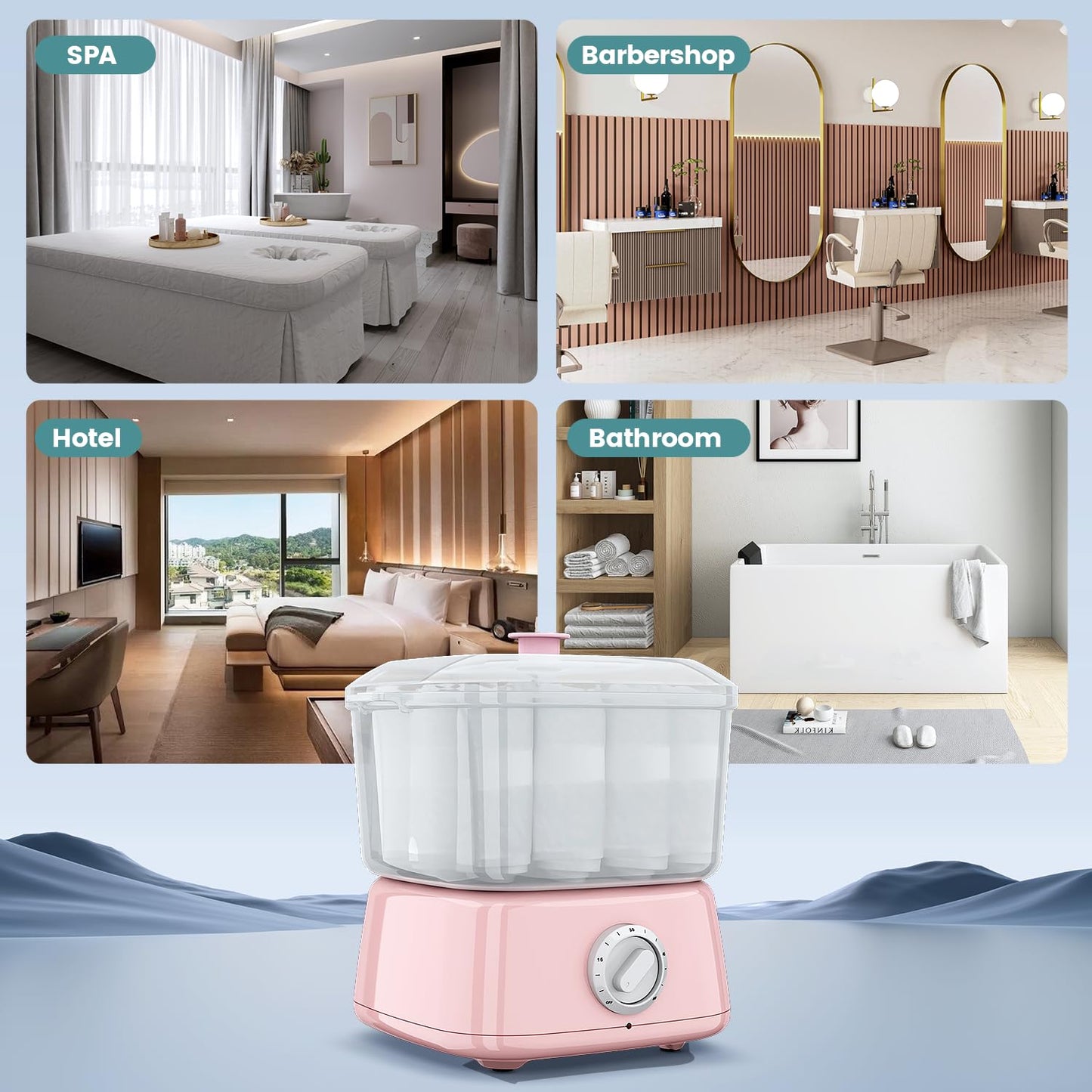 Hot Towel Warmer, Rapid Heating Towel Steamer for Facials can Hold 12 Mini Wet Towels, Portable Mini Towel Warmer for Bathroom,Spa and Salon.