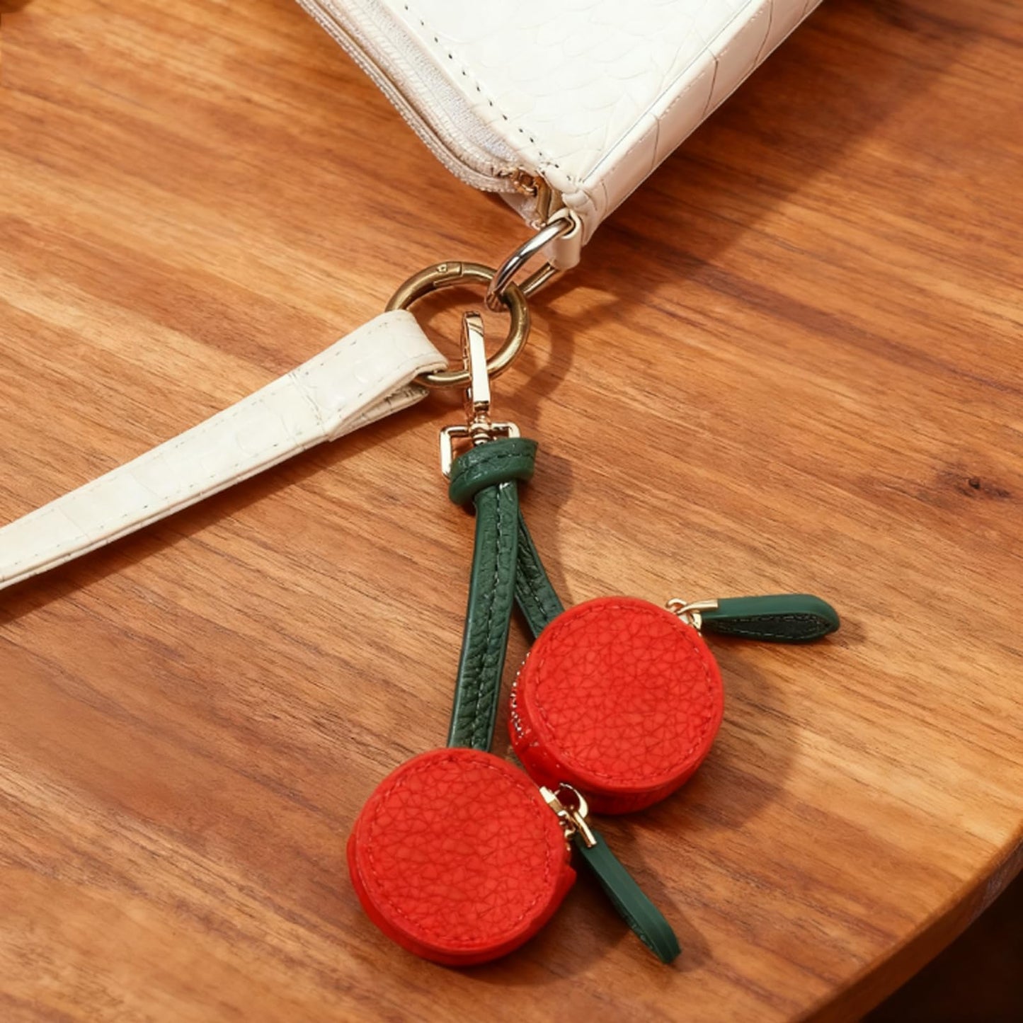 NTOYDHSZ Cherry Coin Purse Keychain, Cute Mini Bag Charm for Purses, Kawaii Cherry Purse Charm, Small Coin Pouch for Handbags, Cute Gifts for Women, Mothers Day Graduation Spring Gifts