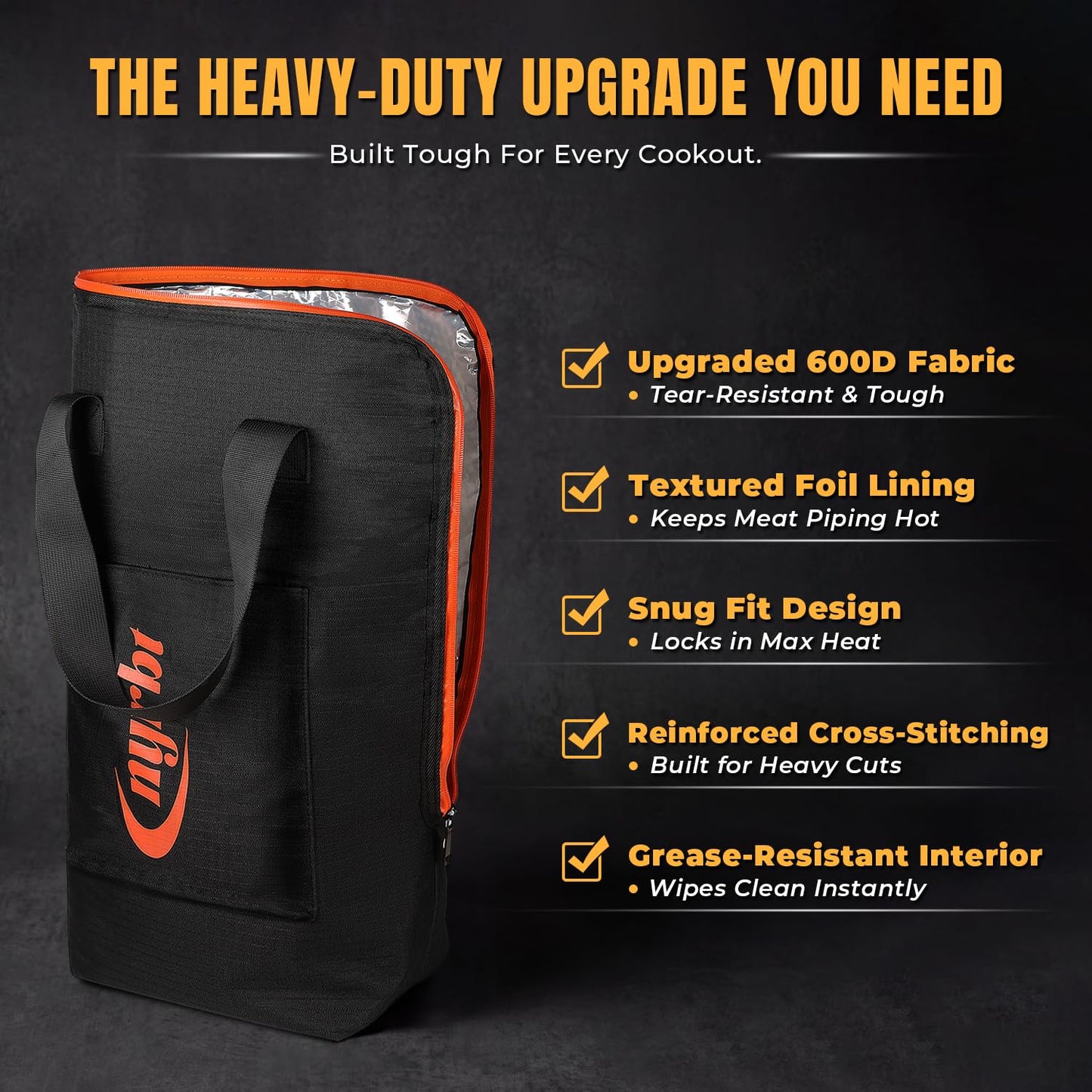 BBQ Blanket for Resting Meat – 21" Insulated Meat Resting Bag Keeps Brisket Juicy & Tender – Heavy-Duty Smoker Grill Accessory for Pork Shoulder, Steak, Turkey – Pitmaster Gifts for Men Dad