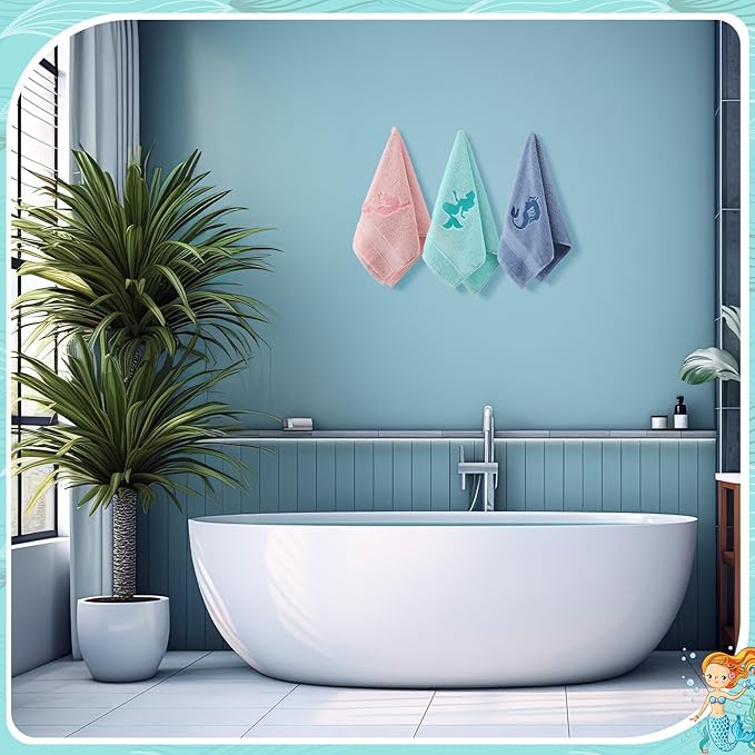 3 Pack Coastal Mermaid Hand Towels