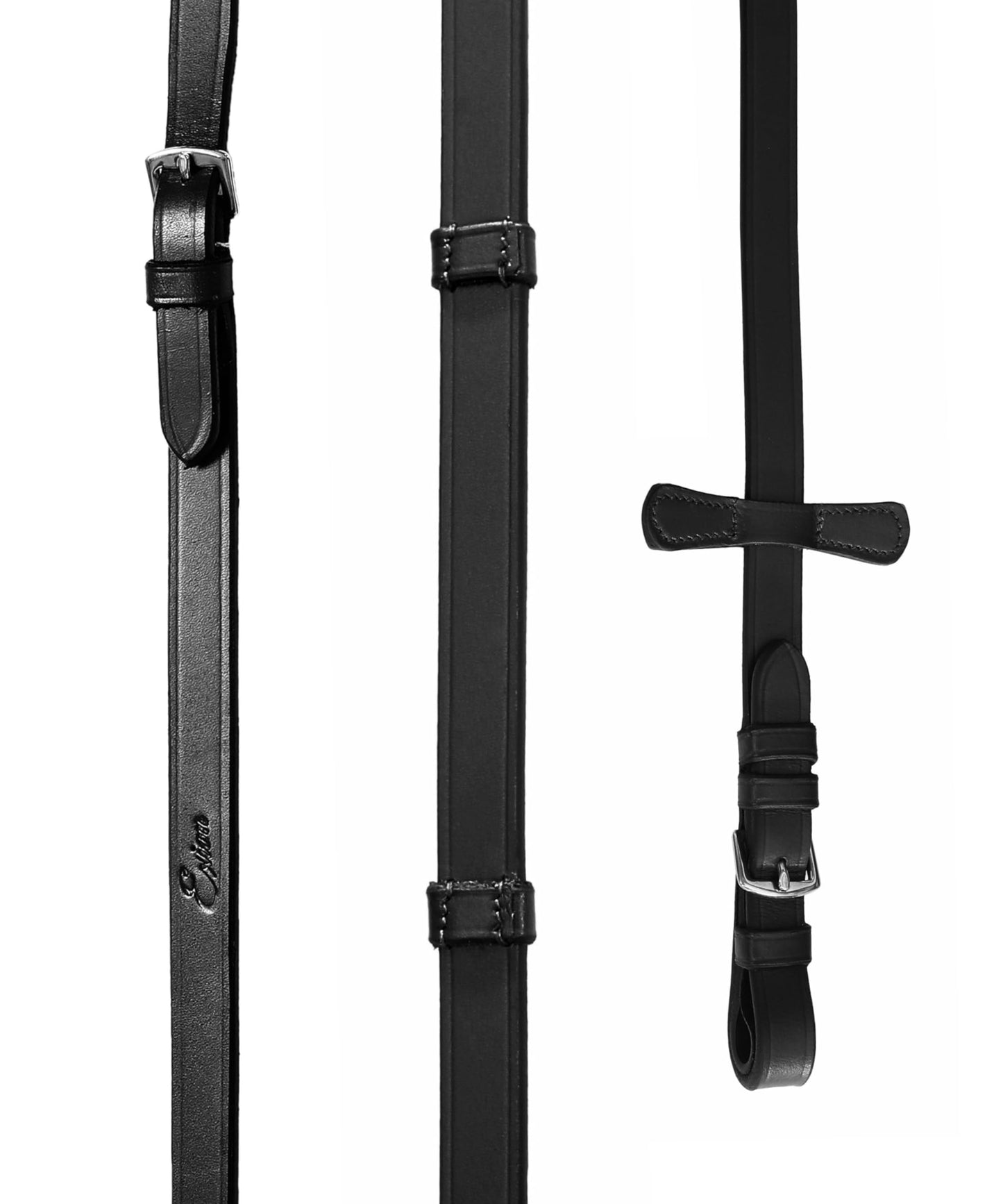 Exion Dressage Bridle for Horse with White Piping – Premium Padded Leather English Bridle with Detachable Flash & Web Reins – Black, Brown – Cob, Full, Pony, Warmblood