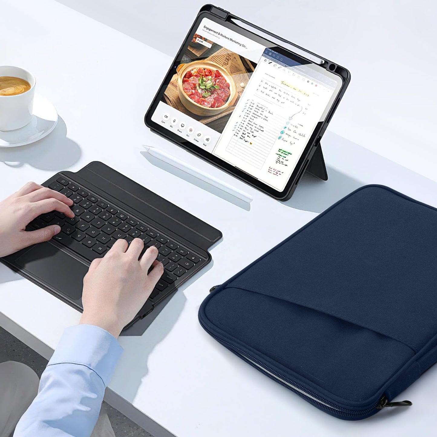 TiMOVO 9-11" Tablet Sleeve Bag for iPad 11-inch A16 2025, iPad 10.9"/10.2"| Air 11 Inch/5th/4th Gen. 10.9", Galaxy Tab A9+/A11Plus 11", Protective Bag with Pockets, Indigo