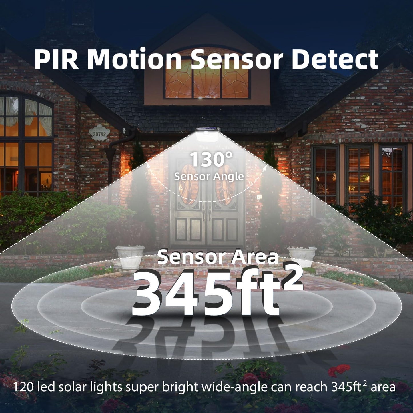 HMCITY Solar Outdoor Lights, IP65 Waterproof Solar Wall Lights, Upgraded PIR Motion Sensor Spot Lights for Outdoor(Back Button 8Packs, Black Shell-Daylight White)