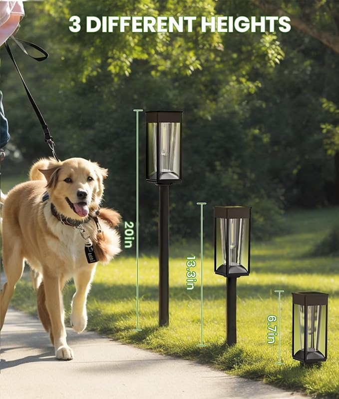Solar Pathway Lights 2-in-1 Warm&Cool, 8 Pack Bright Solar Lights Outdoor Waterproof IP65, Auto On/Off, Long Lasting Outdoor Light for Yard Patio Garden Decor Landscape Lighting