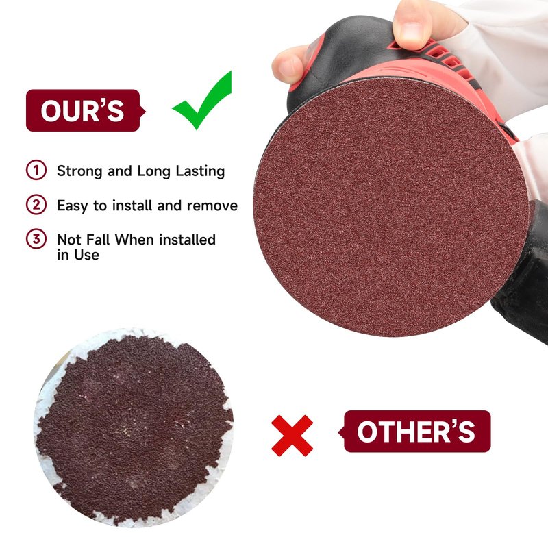 POTUINOM 5 Inch No Hole Sanding Disc 400 Grit,Hook and Loop Sand Paper for Random Orbital Sander 100 PCS