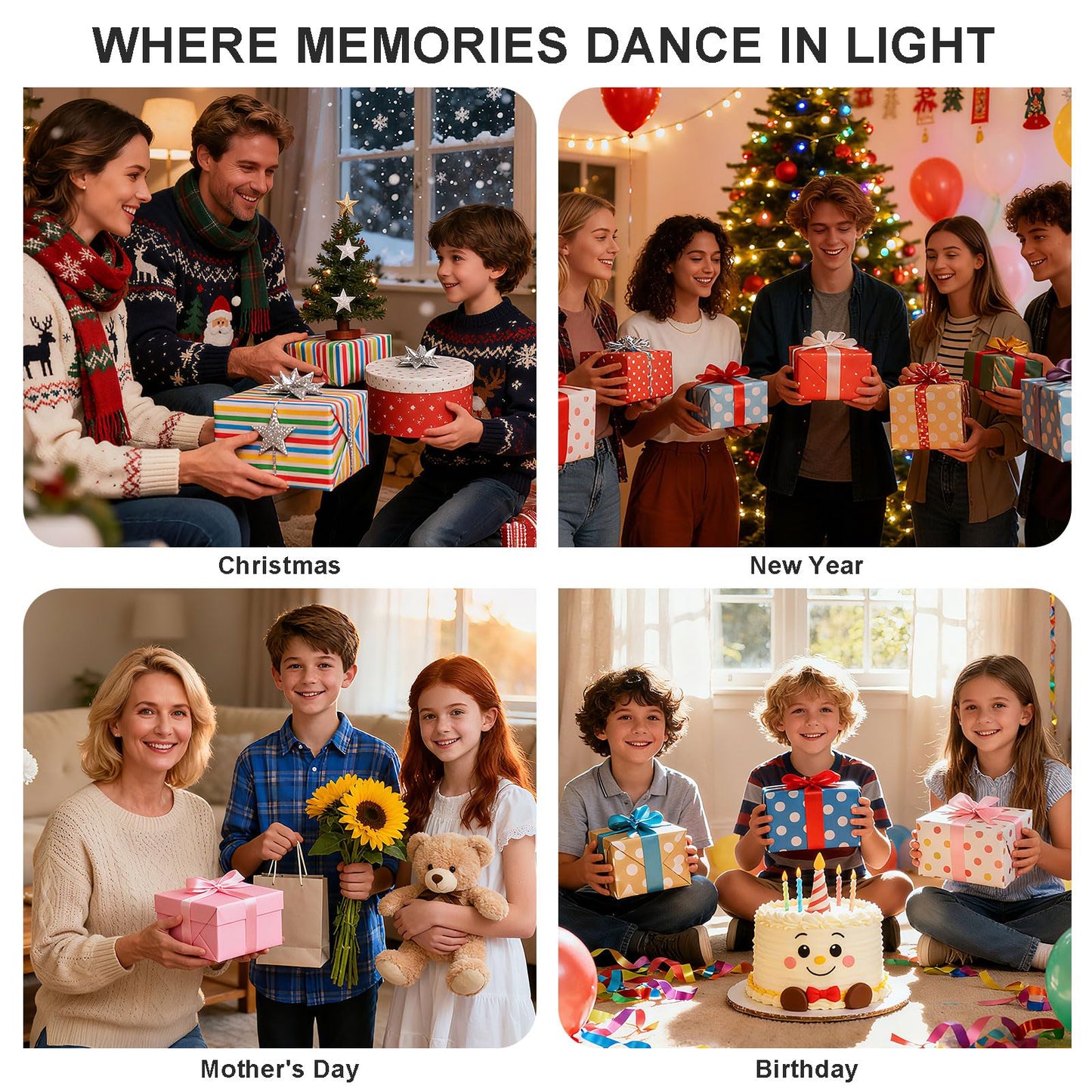 Christmas Ornament Acrylic Suncatcher Window Hanging Wall Decor for Indoor Outdoor Doors Home