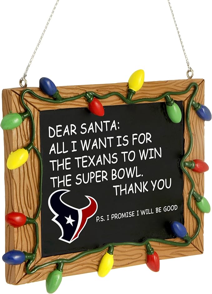 NFL Resin Holiday Christmas Chalkboard Sign Ornament