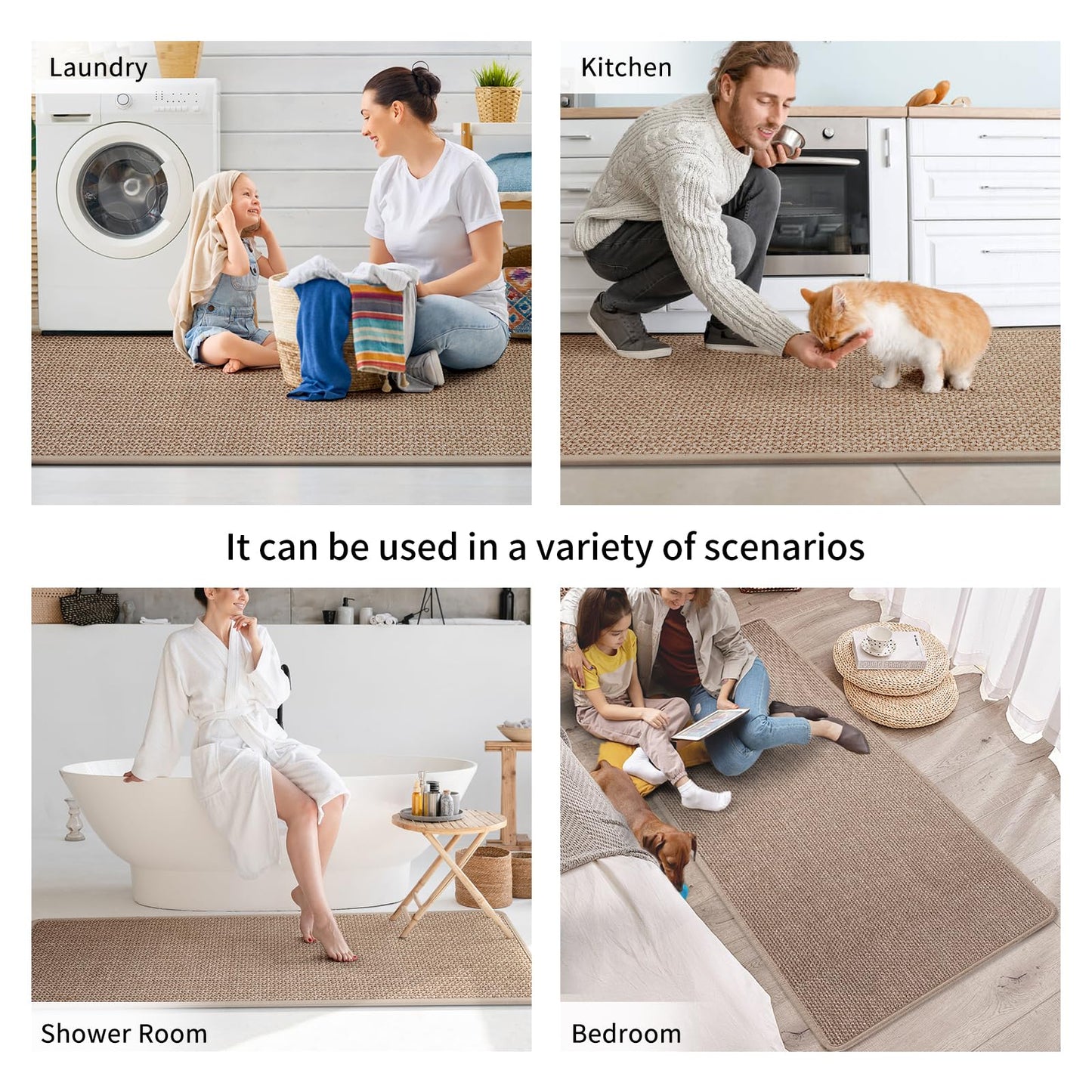 YDKGL Kitchen Rugs and Mats Non Slip Washable, Absorbent Runner Rugs for Kitchen, Front of Sink, Kitchen Mats for Floor,Easy to Clean and Maintain Kitchen Floor mat(Brown, 17"x30")