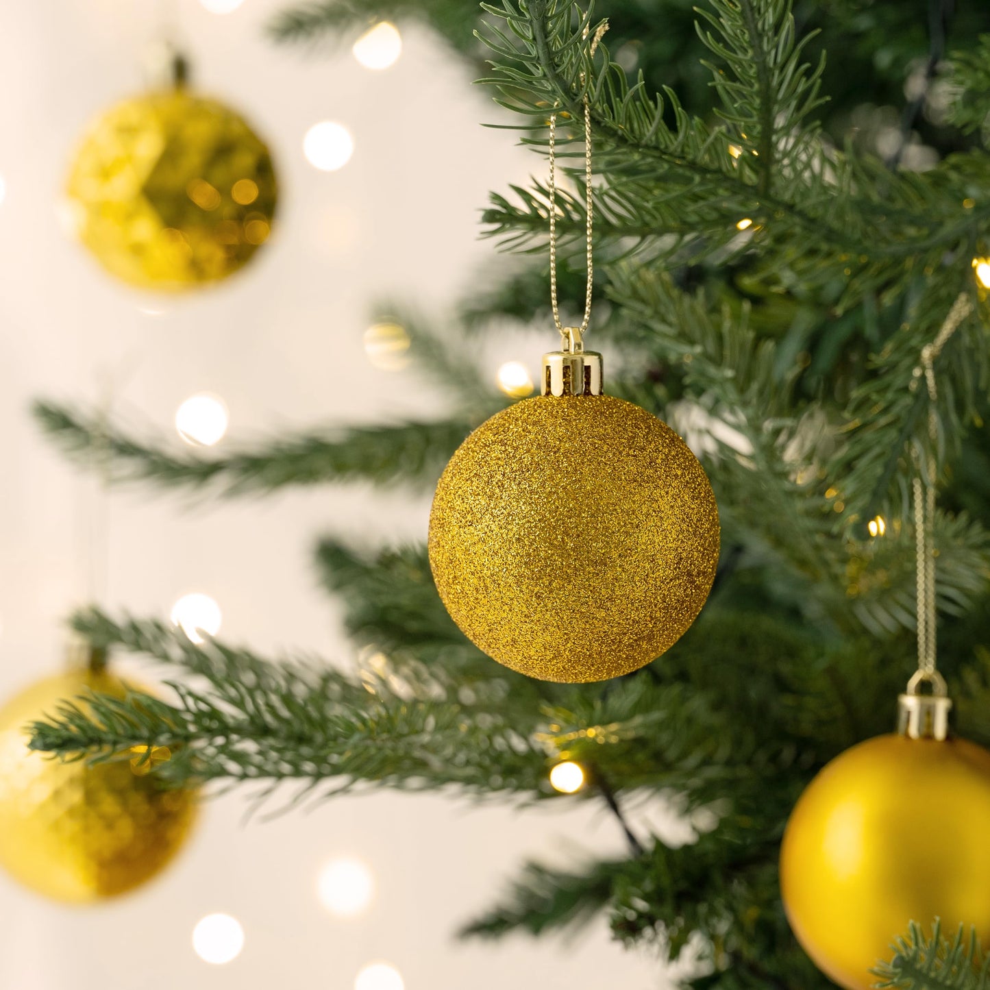Valery Madelyn Christmas Tree Decorations Ornament Set, 50ct 2 Inches Gold Shatterproof Christmas Ball Ornaments Hanging Xmas Holiday Party Decor