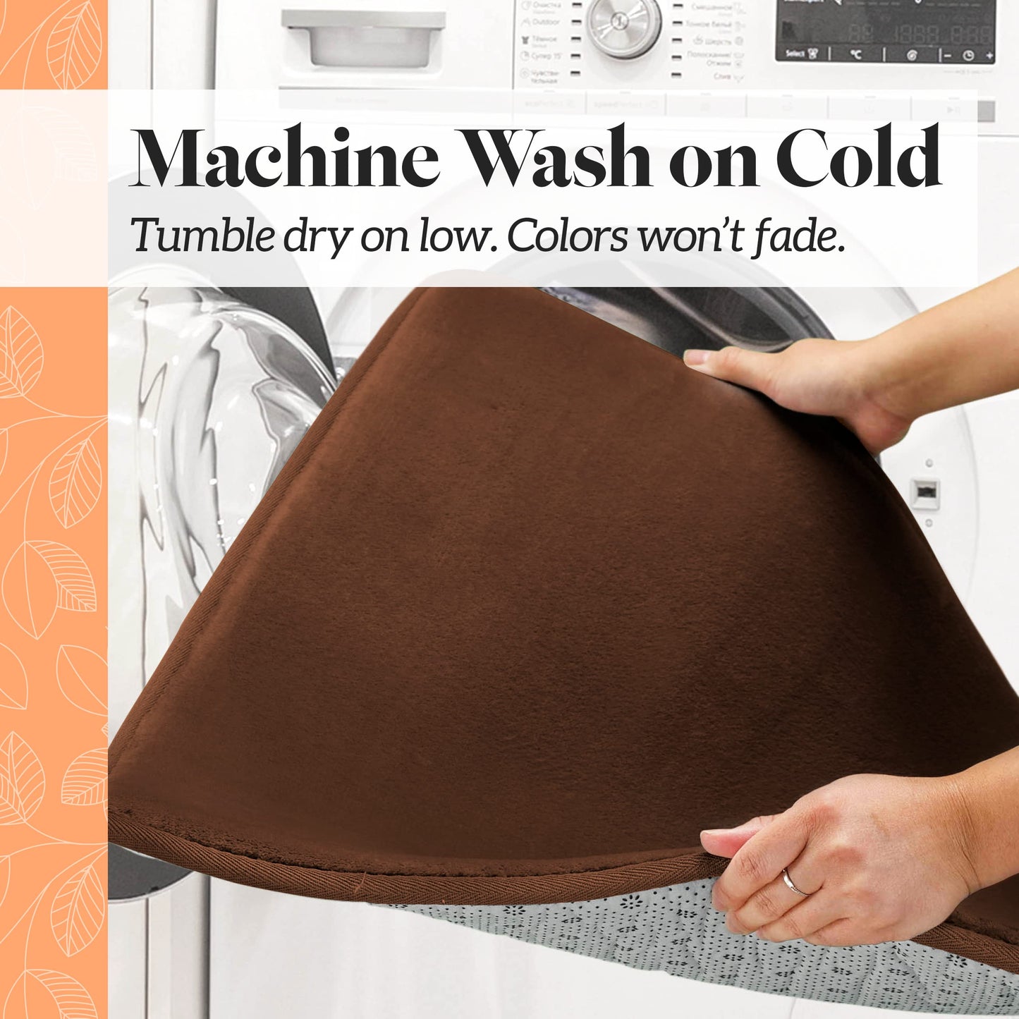 Genteele Memory Foam Bath Mat Non Slip Absorbent Super Cozy Velvet Bathroom Rug Carpet (17 inches X 24 inches, Brown)