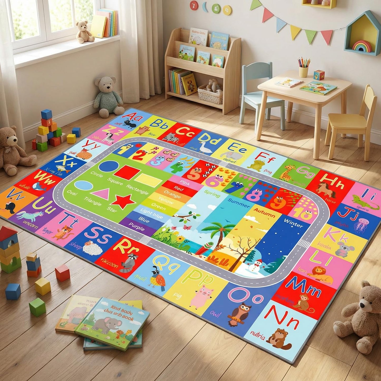 nanshiba ABC Kids Rug, 59" x 39.4" Alphabet Non-Slip Floor Mat