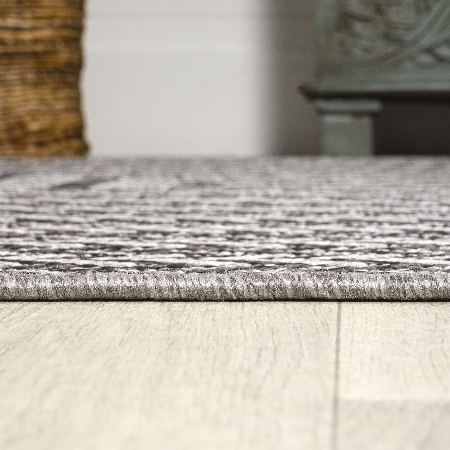 JONATHAN Y Concentric Squares Indoor Outdoor Runner Rug 2X8 Black/Light Gray, Chevron Modern for Backyard, Patio, Porch, Easy-Cleaning, High Traffic, Pet-Friendly, Non-Shedding (SMB206B-28)