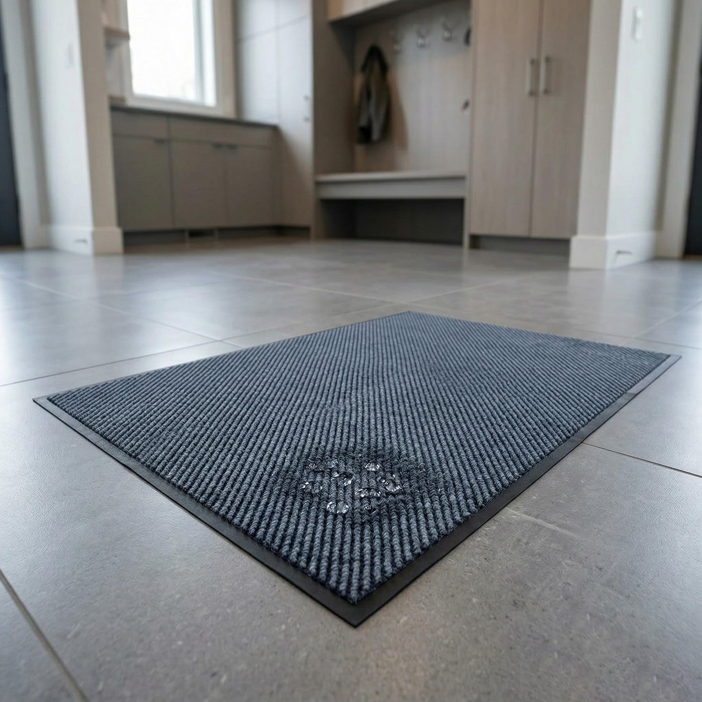 Heavy Duty Doormat for High Traffic Entryways All Weather Door Floor Mat with Ultra Grip PVC Backing Non Slip Welcome Mat for Patio, Entry, Indoor Outdoor Cold Gray 48x96 Inch